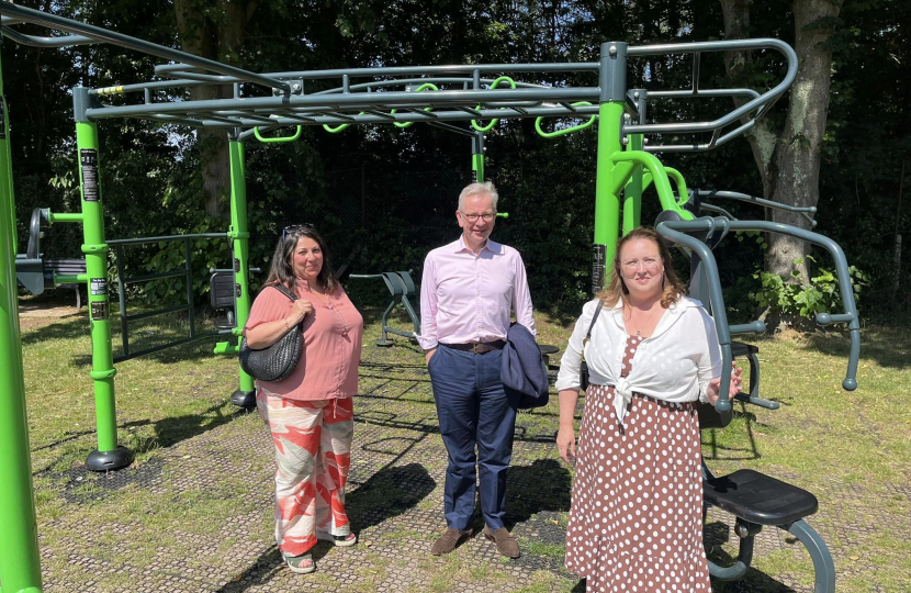 Michael, Katia and Rebecca at the new playground on Lightwater rec