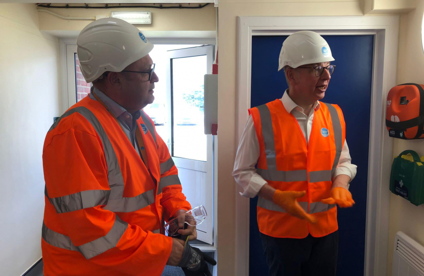 Pictured, Michael Gove MP at the Camberley Sewage Treatment Works