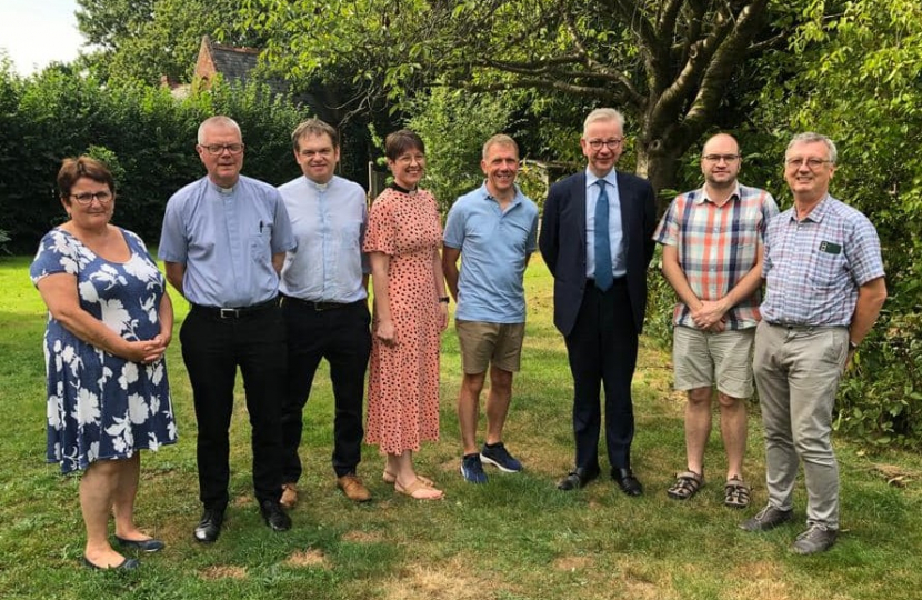 Pictured, Michael Gove MP with members of Camberley Churches Together