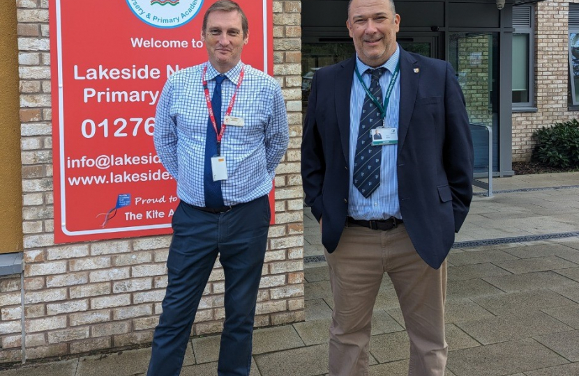 Pictured, Cllr Paul Deach with Executive Head Steve Meakin