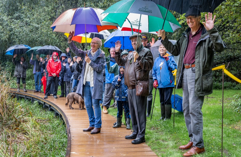 Pictured, the official opening of the new boardwalk at Fox Corner Community Wildlife Area