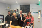 Pictured, Michael Gove MP with the Simply Dine team