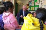 Pictured, Michael Gove MP at Hall Grove School in Bagshot, Carwarden House School in Camberley, and Holy Trinity C of E Primary School in West End