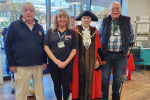 Pictured, Cllrs Trefor Hogg and Sinéad Mooney alongside the Mayor of Surrey Heath, Cllr Pat Tedder, and members of Surrey Heath Age Concern