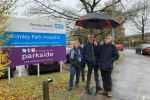 Pictured, Michael Gove MP with Cllrs Edward and Josephine Hawkins at Frimley Park Hospital