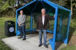 Pictured, Cllr John Tonks and Cllr Nigel Manning at the new shelter on Ash Recreation Ground