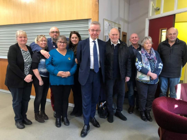 Pictured, Michael Gove MP with Stuart Black and members of Family Rights Group