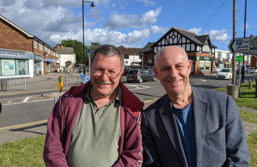 Pictured, local community activist David Natolie and Stuart Black, former Surrey Heath Borough Councillor for Frimley Green