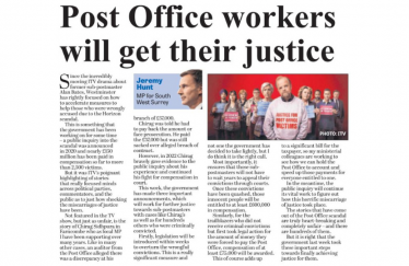 Jeremy Hunt MP article for Farnham Herald